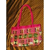 Handbag for women Rose Pink Embroidered Mirrior Purse