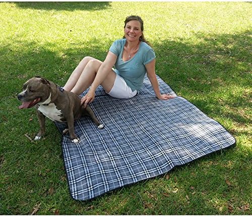 Classic Fleece Outdoor Picnic and Camp Blanket, Keeps You Clean and Dry At the Beach or While Camping, Great for Babies, Foldable Into a Tote, Waterproof Padded Backing, Just Open and Throw Onto the Ground. By Kozy Kabin Essentials, It's Time to Get Outdoors Into the Green with One of Our Large Kozy Blankets!