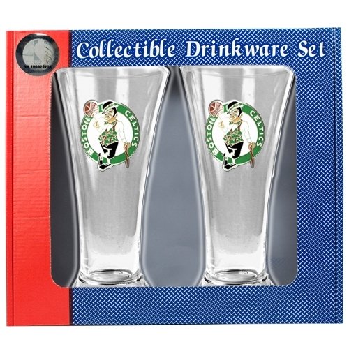 Boston Celtics - NBA 2 Piece Pilsner Glass Set Giftbox (Primary Logo)