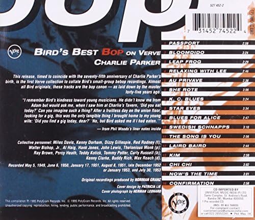 Bird's Best Bop On Verve