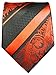 Fire Orange and Black Paul Malone Silk Tie and Pocket Square