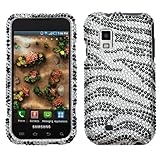 Black Zebra Skin Diamante Protector Cover for SAMSUNG i500 (Fascinate)