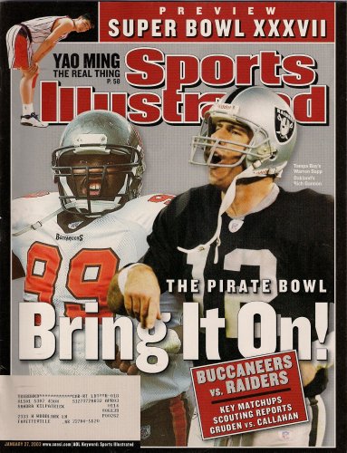 WARREN SAPP RICH GANNON SUPER BOWL 37 PREVIEW SPORTS ILLUSTRATED JANUARY 2003