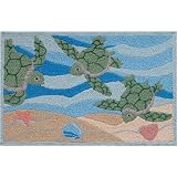 Jellybean Sea Turtle Beach Indoor Outdoor Rug