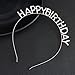 Kercisbeauty Happy Birthday Headband with Crystal Beads Hair pin Crown Part Accessories Birthday Gift,Festival Banquet,Ball,Feast Accessory