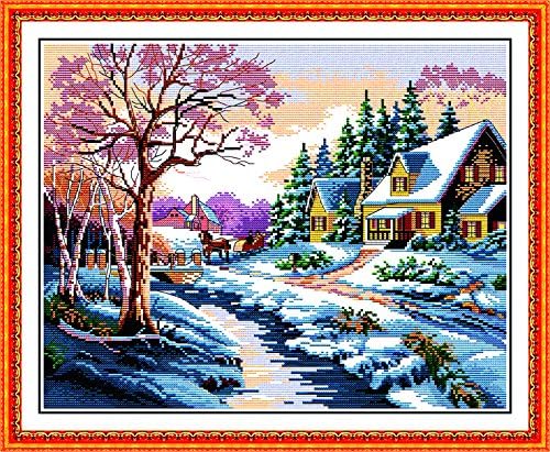 Dimensions Needle Crafts Counted Cross Stich Hand Made 11CT& 14CT Snoescape(2) F025 Scenery (11CT precise printed)