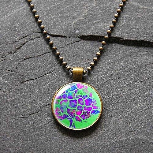 Picture Pendant Necklace with a Tree Painting under a glass dome Bezel Pendant Art Photo Necklace by Ducky Rubin for StudioDjewelry