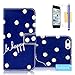 iPhone 5C Case, Tradekmk(TM) Blossom Little Chrysanthemum Pattern PU Leather Slim Fit Folio Wallet Stand Shell Cover Case with Card Holders Compatible with Apple iPhone 5C[+Stylus+Screen Protector+Cleaning Cloth]