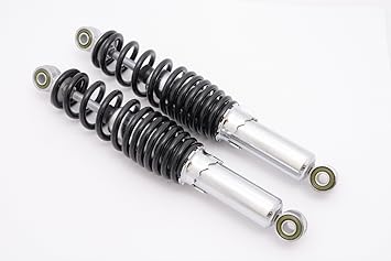 【クリックで詳細表示】【取得NG】選べる サイズ バイク 汎用 リア ショック リア サスペンション 310 mm ～ 250 mm 左右 セット (1.黒・取付ブッシュセンター間：310mm)： スポーツ＆アウトドア