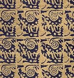 Puzzle Paper- Metallic Gold Print on Indigo Blue Lokta Paper 22x30 Inch Sheet