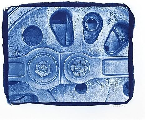 Cyanotype Photograph Train Wheel #1