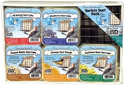 Pine Tree Farms 1204 Variety Suet Pack and Feeder Basket, 10 Pounds