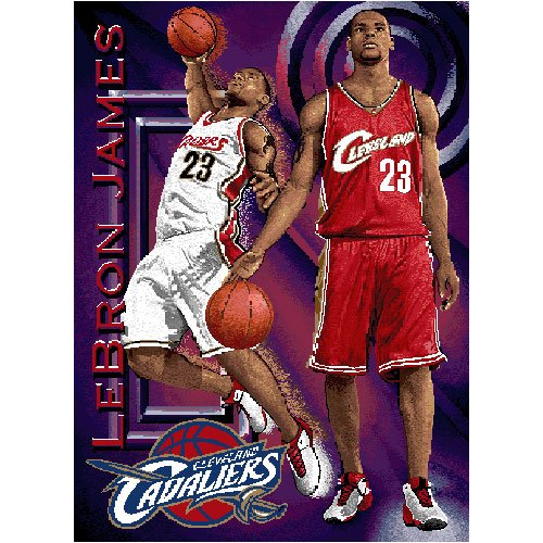 Lebron James #23 Cleveland Cavaliers NBA Woven Tapestry Throw Blanket (48