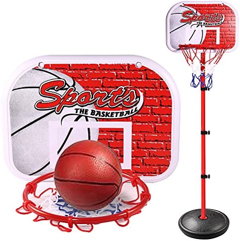 XuHe Kid's Portable Adjustable 58-inch Height Metal Basketball Stands