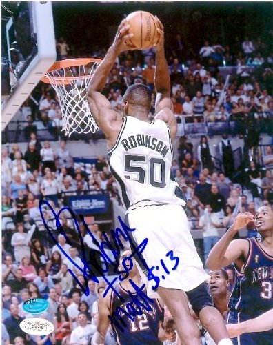 David Robinson Autographed/Hand Signed 8x10 Photo (San Antonio Spurs) (JSA) Image #1