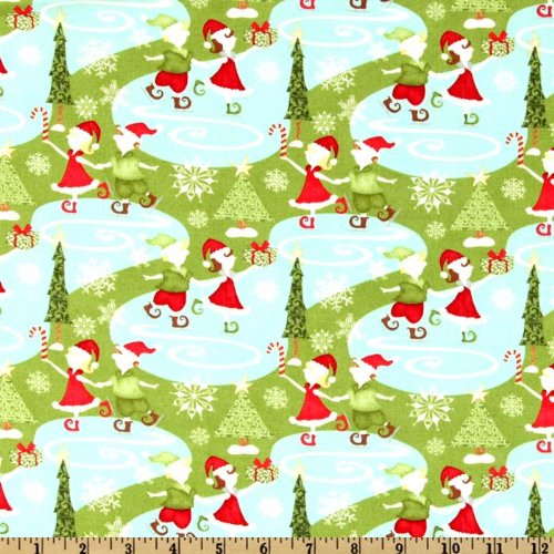 44'' Wide Moda 12 Days Of Christmas Figure 8s Fir Tree Fabric By The Yard