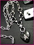 MAD DOG ROCKERS パンク☆ロック系チョーカー：ロッキンチェーン・レザー・ピック・スター 黒(ブラック)【MADE IN JAPAN(日本製)】