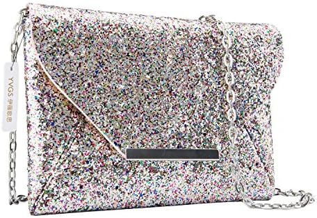 Generic Colorful BlingBling Fashion Envelope Portable Party Clutch Evening Handbag with Detachable Chain