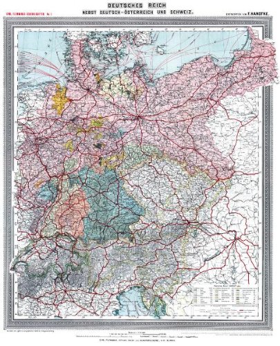 Rockstuhl Verlag Historische Karte: Deutsches Reich - Deutschland, nebst Deutsch-&Ouml;sterreich und der Schweiz, um 1903 (plano): Deutsches Kaiserreic ...