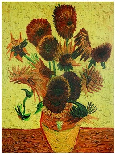 Fashion Stylish Oriental Furniture Inexpensive Classic Van Gogh Reproductions, 31-Inch Sunflowers, Art Print on Stretched Canvas, 31" x 23"