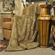 Raccoon Faux Fur Throw Blanket with Cocoa Brown Faux Suede Backing