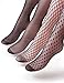 Vero Monte 4 Pairs Women's Fishnet Knee High Socks - Stylish Black + Hollow Out