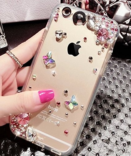 iPhone 6 Plus /6s Plus (5.5 Inch) LED Incoming Call Flash Case-AuroraÂ® Pink LED Incoming Call Flash Transparent Silicone Bling Diamond Case for iPhone 6 Plus /6s Plus (5.5 Inch)