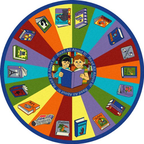 Read All About It School Rug Round 5' 4 Diameter Find Best Cheap