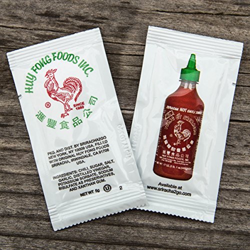 Sriracha Hot Chili Sauce (50 Packets) Individual Packets SauceAndToss