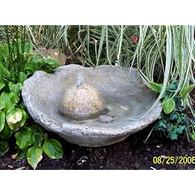 Hand Sculpted Two Part Mirror Fountain, Cast Stone Water Feature Indoor & Outdoor Home or Garden Decor (Sandstone & Shale)