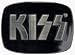 Mens KISS Punk Rock Metal Belt Buckle- Black with Silver 