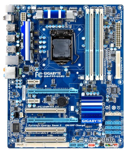 GIGABYTE マザーボード ATX LGA1156 Intel P55 DDR3 PCI-Ex16 PCI-E PCI S-ATA PATA USB3.0 USB2.0 GbE GA-P55-USB3 REV2