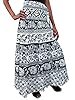 Indian Wrap Around Skirt Cotton Printed Black White Wrap Beach Boho Dress