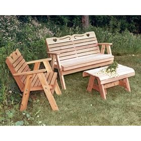 Red Cedar American Sweetheart Garden Bench Collection by The Cedar Store