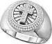 Mens White Gold Diamond Cross Ring Size 10
