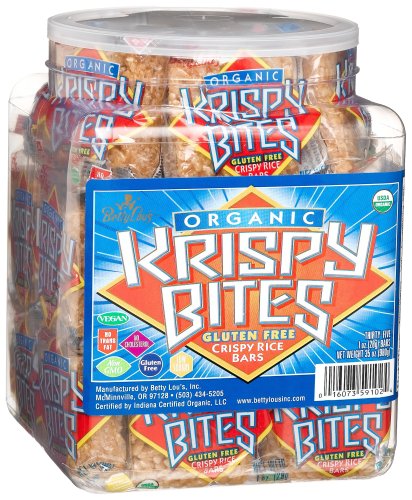 Betty Lou's Organic Krispy Bites, Gluten-Free Crispy Rice Bites, 1-Ounce Bites, 35-Count Jar