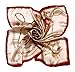 Kobwa(TM) Women Flower Mulberry Silk Square Scarves Bandana Scarf with Keyring