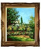 IMAGE OF Art Reproduction Oil Painting - Monet Paintings: Blooming Garden with Victorian Gold Frame - Gold Finish - 28