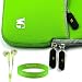 Durable and Protective Green Neoprene Carrying Case for Blackberry Playbook + Vangoddy Live*Laugh*Love Wristband and Compatible Green Headphones