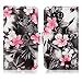 Cellularvilla Wallet Case For ZTE Speed N9130 (Boost Mobile) Pu Leather Wallet Card Flip Open Pocket Case Cover Pouch (Black Pink Flower)