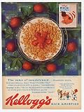 1959 Kellogg's Rice Krispies Strawberries Print Ad (9097)