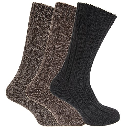 Mens Chunky Boot Socks With Wool (Pack Of 3)