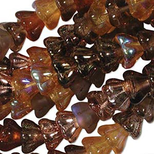 Wheatberry Mix 10x13mm Flower Cone 45 Bead Cap Czech Glass Beads