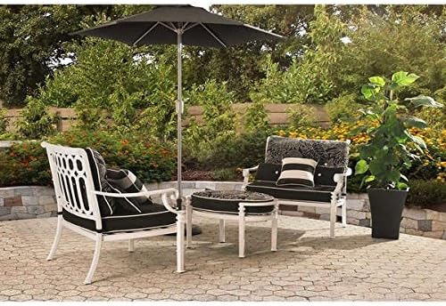 Sunjoy Ravena Black and White Aluminum and Fabric Cuddle Set