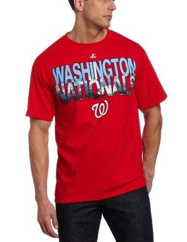 MLB Men's Washington Nationals City Window Short Sleeve Basic Tee (Athletic Red, XX-Large) at Amazon.com