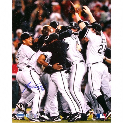 Juan Uribe Chicago White Sox - 2005 ALCS Championship Celebration - Autographed 8x10 Photograph