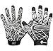 Cutters Game Day Football Glove, Silicone Grip Receiver Glove. Youth & Adult Sizes (1 Pair), Black
