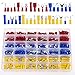 Glarks 540pcs 22-16/16-14/12-10 Gauge Mixed Quick Disconnect Electrical Insulated Butt Bullet Spade Fork Ring Solderless Crimp Terminals Connectors Assortment Kit