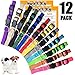 GAMUDA Puppy Collars – Super Soft Nylon Whelping Puppy ID - Adjustable Breakaway Litter Collars Pups – Assorted Colors Plain & Identification Collars with 2 Record Keeping Charts – Set of 12 (S)