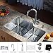 Kraus KHU123-32-KPF1622-KSD30CH 32 inch Undermount Double Bowl Stainless Steel Kitchen Sink with Chrome Kitchen Faucet and Soap Dispenser